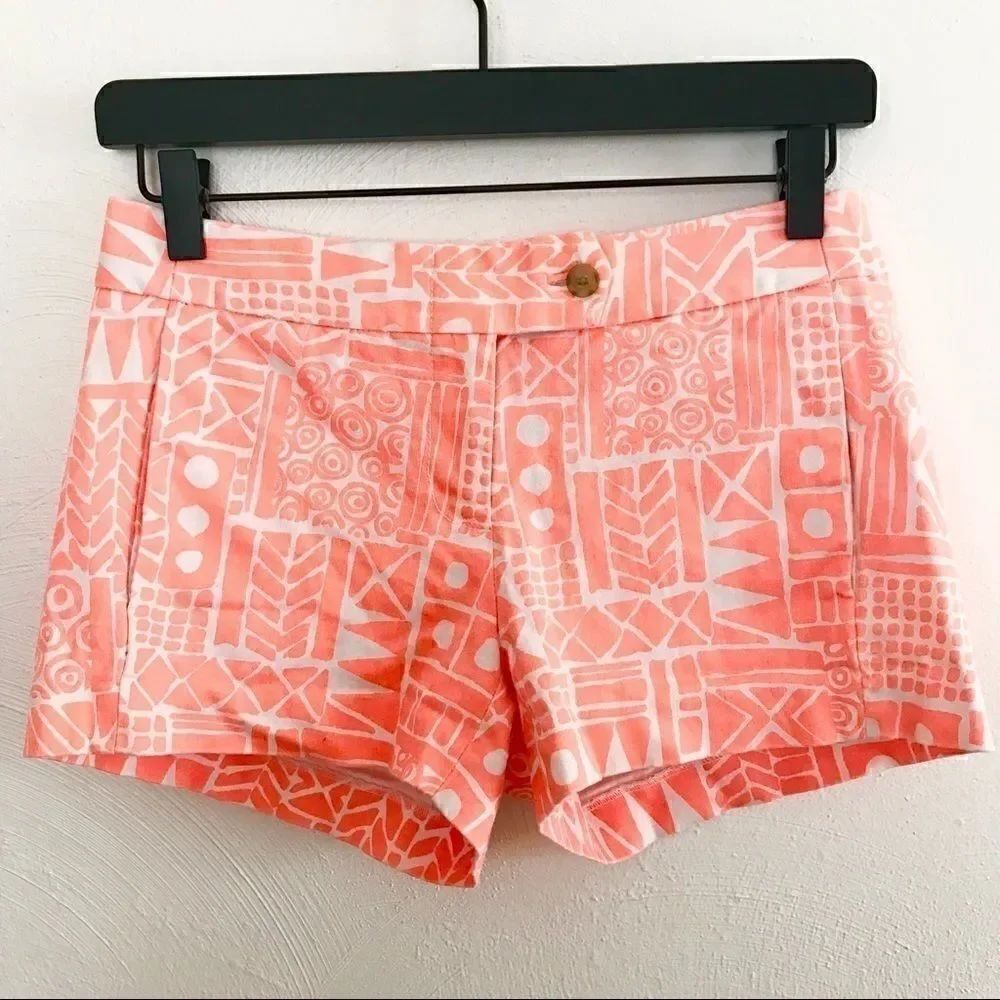 ** J crew ** City fit pink print shorts